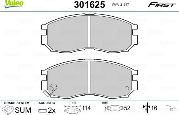 Valeo 301625 - Kit pastiglie freno, Freno a disco www.autoricambit.com