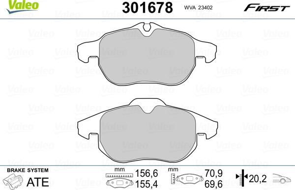 Valeo 301678 - Kit pastiglie freno, Freno a disco www.autoricambit.com