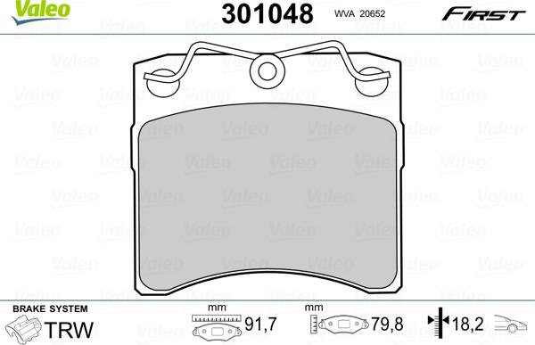 Valeo 301048 - Kit pastiglie freno, Freno a disco www.autoricambit.com