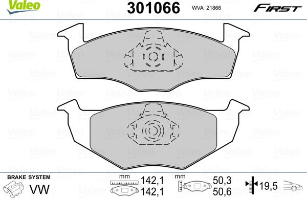 Valeo 301066 - Kit pastiglie freno, Freno a disco www.autoricambit.com