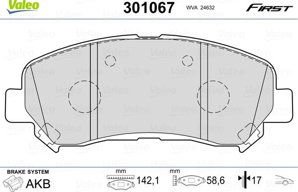 Valeo 301067 - Kit pastiglie freno, Freno a disco www.autoricambit.com