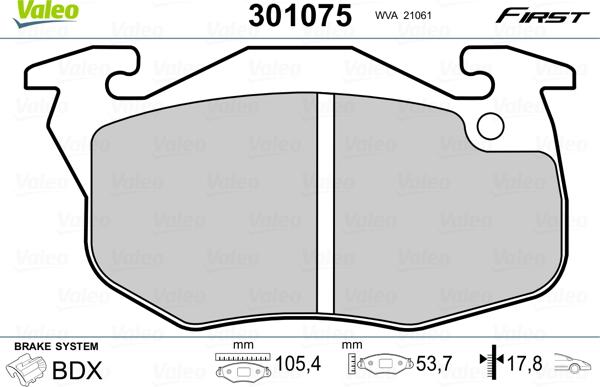 Valeo 301075 - Kit pastiglie freno, Freno a disco www.autoricambit.com