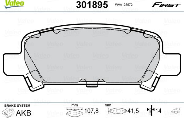 Valeo 301895 - Kit pastiglie freno, Freno a disco www.autoricambit.com