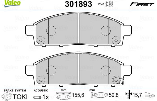 Valeo 301893 - Kit pastiglie freno, Freno a disco www.autoricambit.com