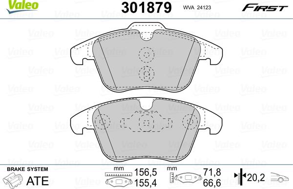 Valeo 301879 - Kit pastiglie freno, Freno a disco www.autoricambit.com