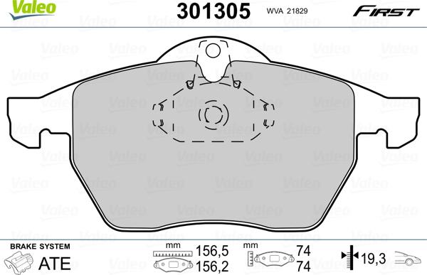 Valeo 301305 - Kit pastiglie freno, Freno a disco www.autoricambit.com