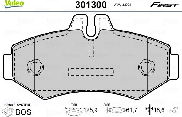 Valeo 301300 - Kit pastiglie freno, Freno a disco www.autoricambit.com