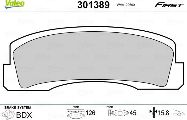 Valeo 301389 - Kit pastiglie freno, Freno a disco www.autoricambit.com