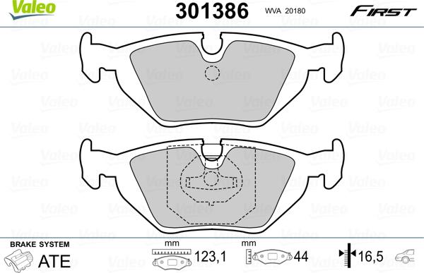 Valeo 301386 - Kit pastiglie freno, Freno a disco www.autoricambit.com