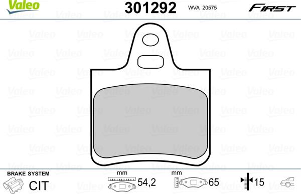 Valeo 301292 - Kit pastiglie freno, Freno a disco www.autoricambit.com