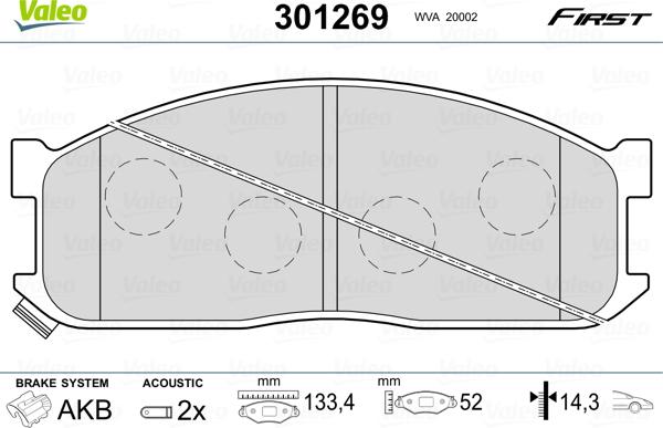 Valeo 301269 - Kit pastiglie freno, Freno a disco www.autoricambit.com