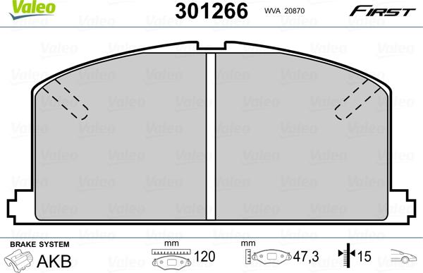 Valeo 301266 - Kit pastiglie freno, Freno a disco www.autoricambit.com