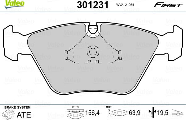 Valeo 301231 - Kit pastiglie freno, Freno a disco www.autoricambit.com