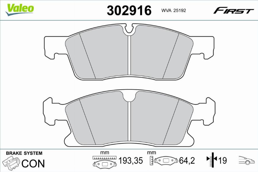 Valeo 302916 - Kit pastiglie freno, Freno a disco www.autoricambit.com