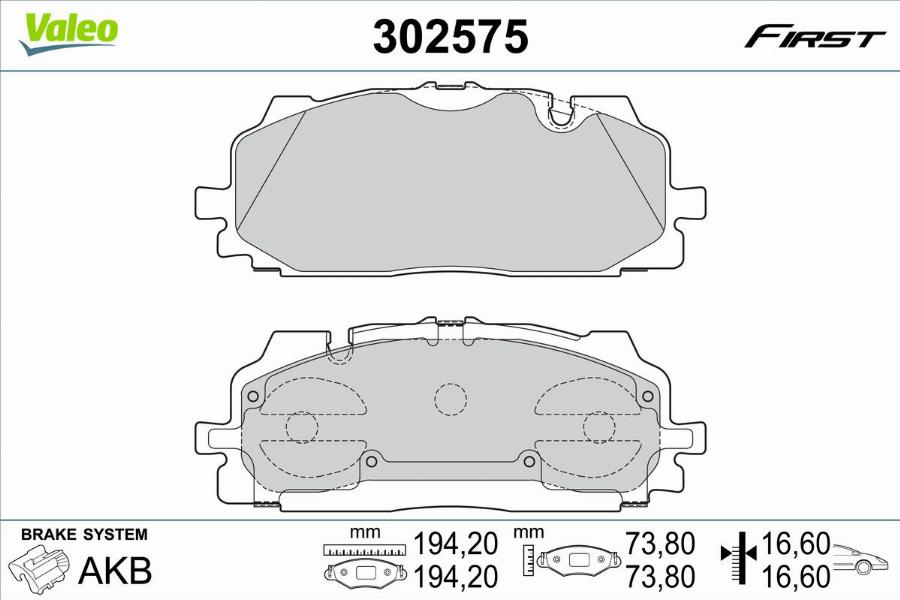 Valeo 302575 - Kit pastiglie freno, Freno a disco www.autoricambit.com