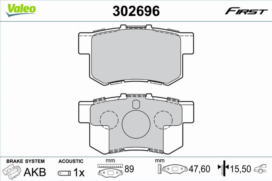 Valeo 302696 - Kit pastiglie freno, Freno a disco www.autoricambit.com