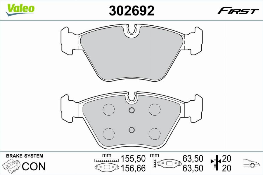 Valeo 302692 - Kit pastiglie freno, Freno a disco www.autoricambit.com