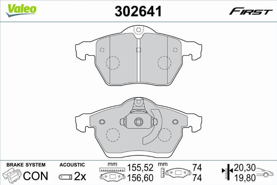 Valeo 302641 - Kit pastiglie freno, Freno a disco www.autoricambit.com