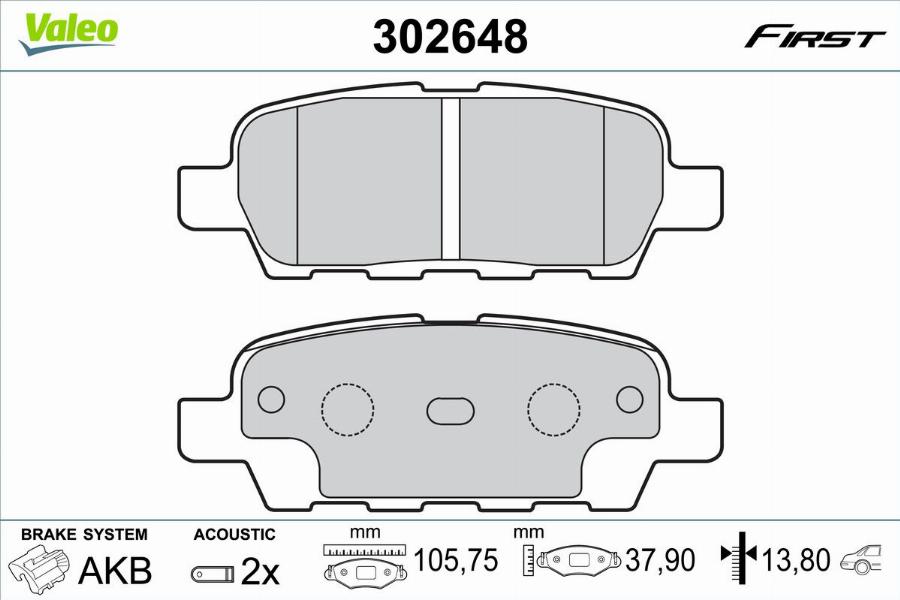 Valeo 302648 - Kit pastiglie freno, Freno a disco www.autoricambit.com