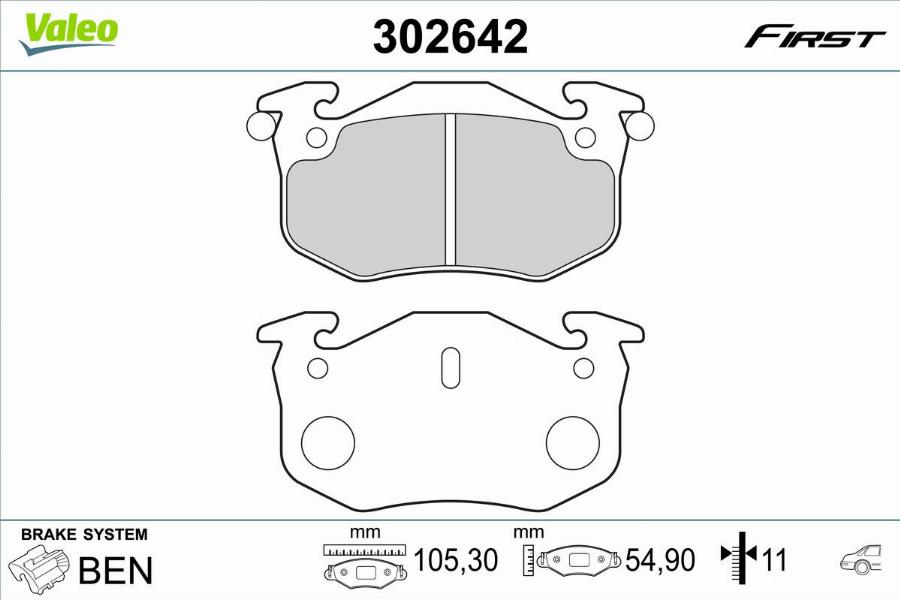 Valeo 302642 - Kit pastiglie freno, Freno a disco www.autoricambit.com