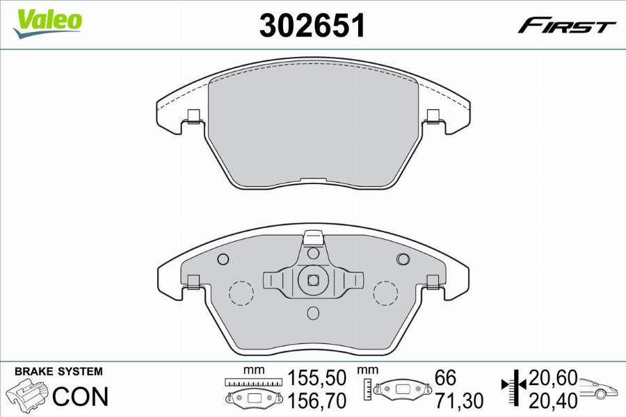 Valeo 302651 - Kit pastiglie freno, Freno a disco www.autoricambit.com