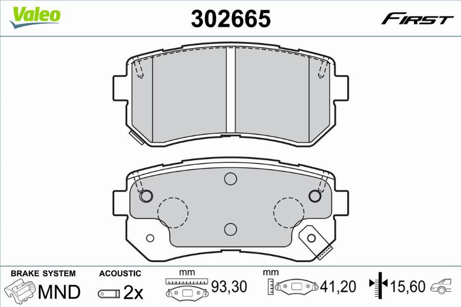 Valeo 302665 - Kit pastiglie freno, Freno a disco www.autoricambit.com