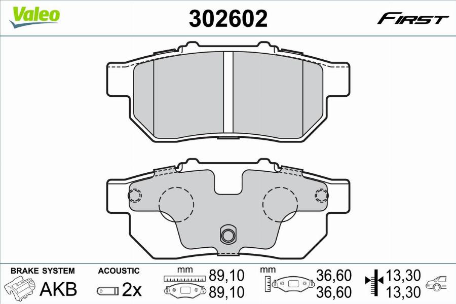 Valeo 302602 - Kit pastiglie freno, Freno a disco www.autoricambit.com