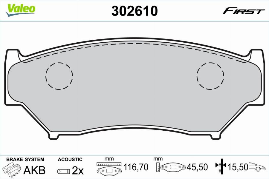 Valeo 302610 - Kit pastiglie freno, Freno a disco www.autoricambit.com