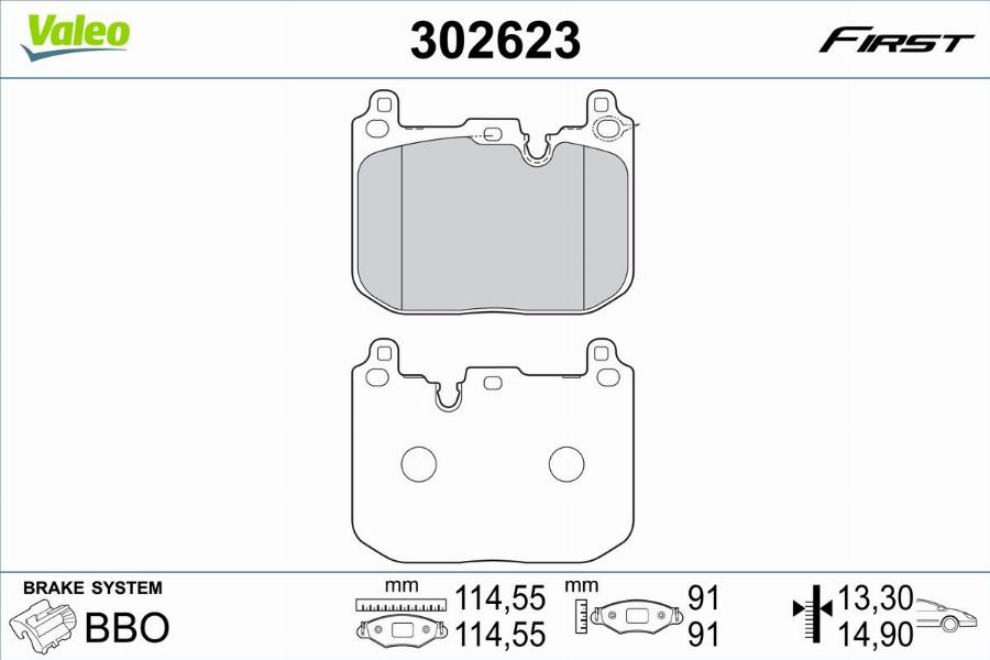 Valeo 302623 - Kit pastiglie freno, Freno a disco www.autoricambit.com