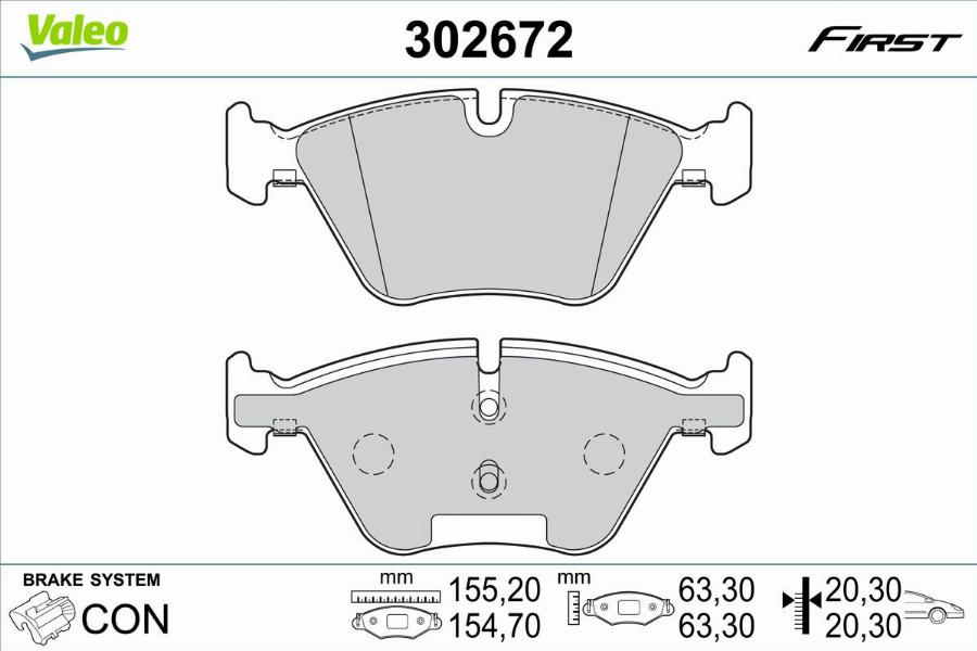 Valeo 302672 - Kit pastiglie freno, Freno a disco www.autoricambit.com