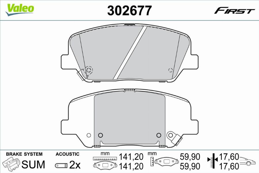 Valeo 302677 - Kit pastiglie freno, Freno a disco www.autoricambit.com