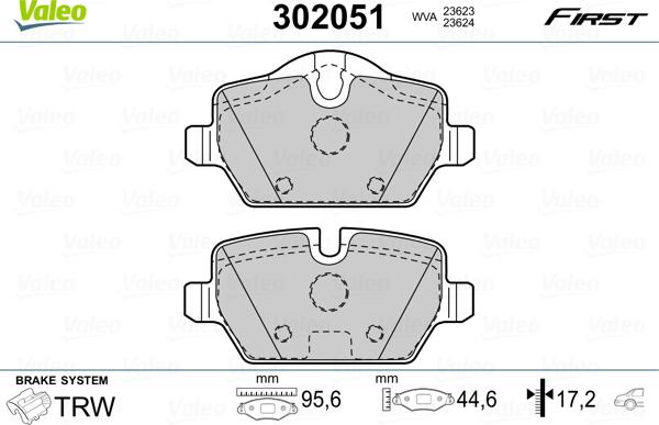 Valeo 302051 - Kit pastiglie freno, Freno a disco www.autoricambit.com