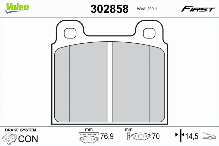 Valeo 302858 - Kit pastiglie freno, Freno a disco www.autoricambit.com