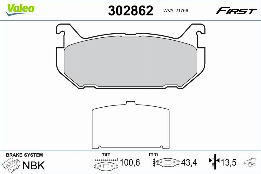 Valeo 302862 - Kit pastiglie freno, Freno a disco www.autoricambit.com