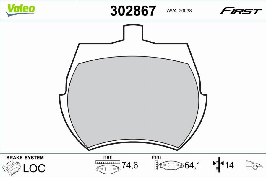 Valeo 302867 - Kit pastiglie freno, Freno a disco www.autoricambit.com