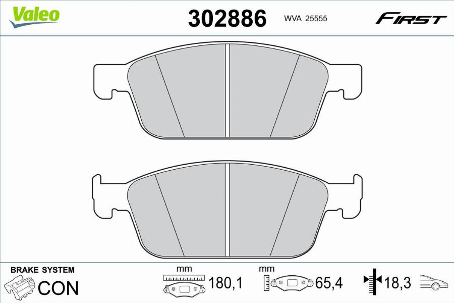 Valeo 302886 - Kit pastiglie freno, Freno a disco www.autoricambit.com