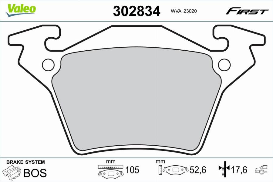 Valeo 302834 - Kit pastiglie freno, Freno a disco www.autoricambit.com