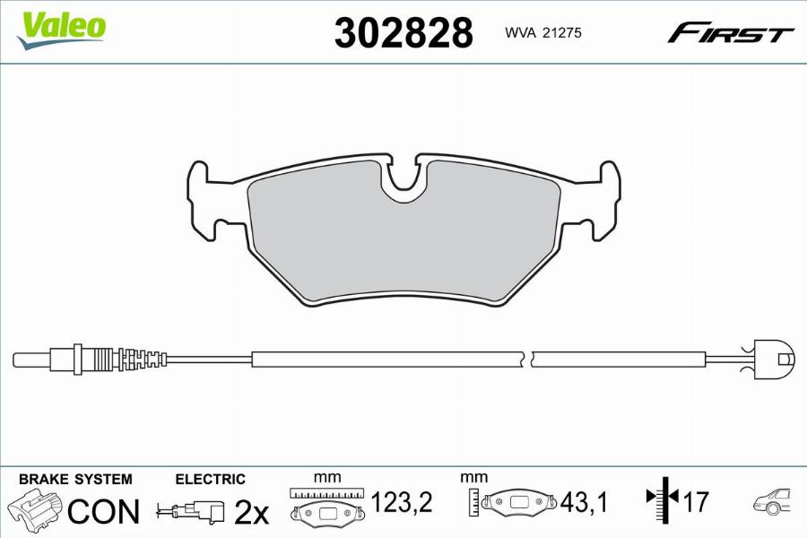 Valeo 302828 - Kit pastiglie freno, Freno a disco www.autoricambit.com