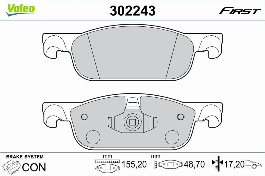 Valeo 302243 - Kit pastiglie freno, Freno a disco www.autoricambit.com