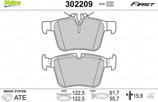 Valeo 302209 - Kit pastiglie freno, Freno a disco www.autoricambit.com