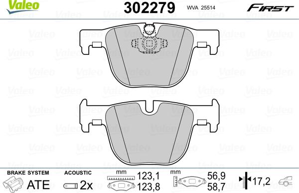 Valeo 302279 - Kit pastiglie freno, Freno a disco www.autoricambit.com