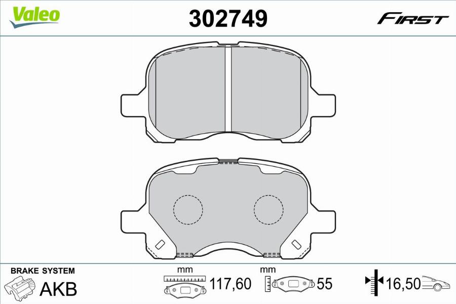 Valeo 302749 - Kit pastiglie freno, Freno a disco www.autoricambit.com