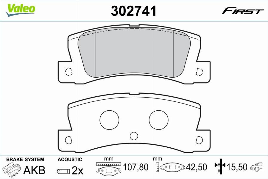 Valeo 302741 - Kit pastiglie freno, Freno a disco www.autoricambit.com