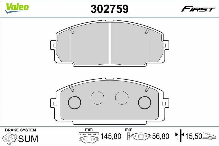 Valeo 302759 - Kit pastiglie freno, Freno a disco www.autoricambit.com