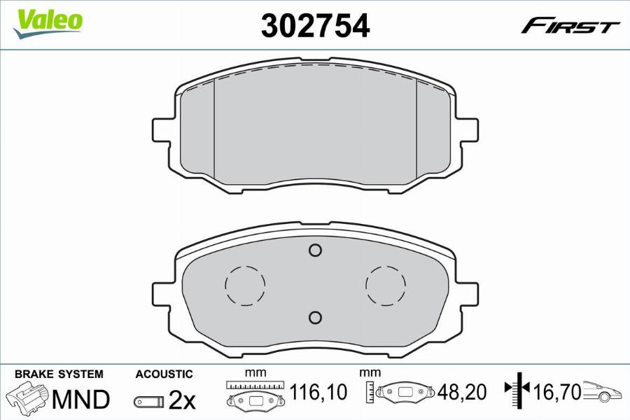 Valeo 302754 - Kit pastiglie freno, Freno a disco www.autoricambit.com