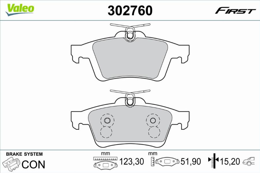 Valeo 302760 - Kit pastiglie freno, Freno a disco www.autoricambit.com