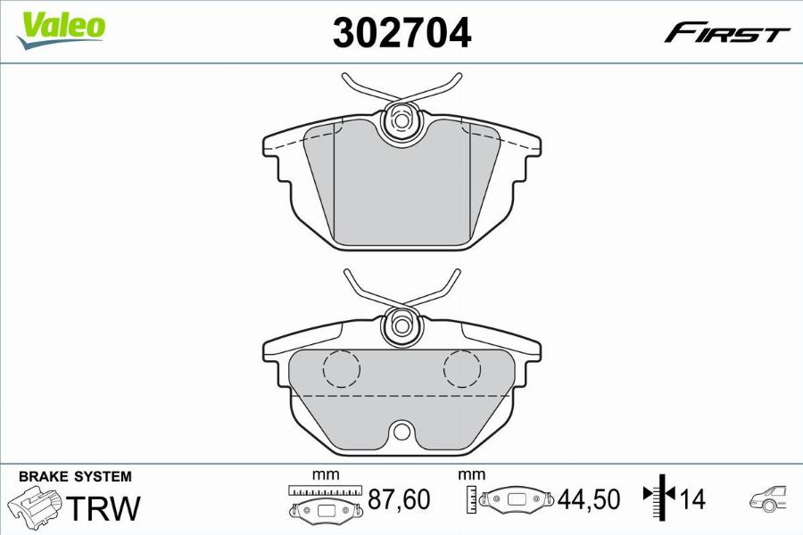 Valeo 302704 - Kit pastiglie freno, Freno a disco www.autoricambit.com