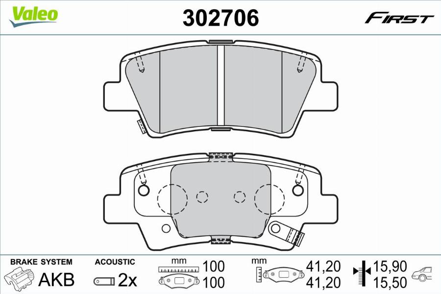 Valeo 302706 - Kit pastiglie freno, Freno a disco www.autoricambit.com