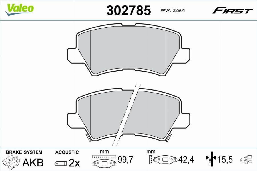 Valeo 302785 - Kit pastiglie freno, Freno a disco www.autoricambit.com