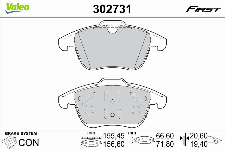 Valeo 302731 - Kit pastiglie freno, Freno a disco www.autoricambit.com